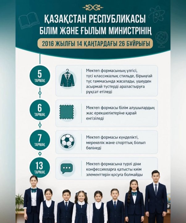 Мектеп формасын сақтау ережелері мен негізгі талаптар